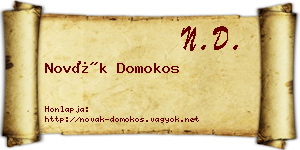 Novák Domokos névjegykártya