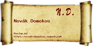 Novák Domokos névjegykártya